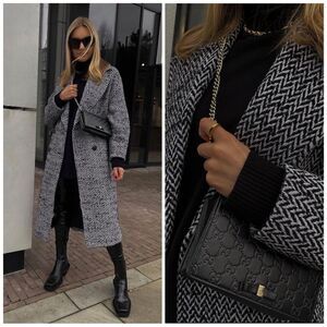 Mango Oversized Coat Wool Blend New